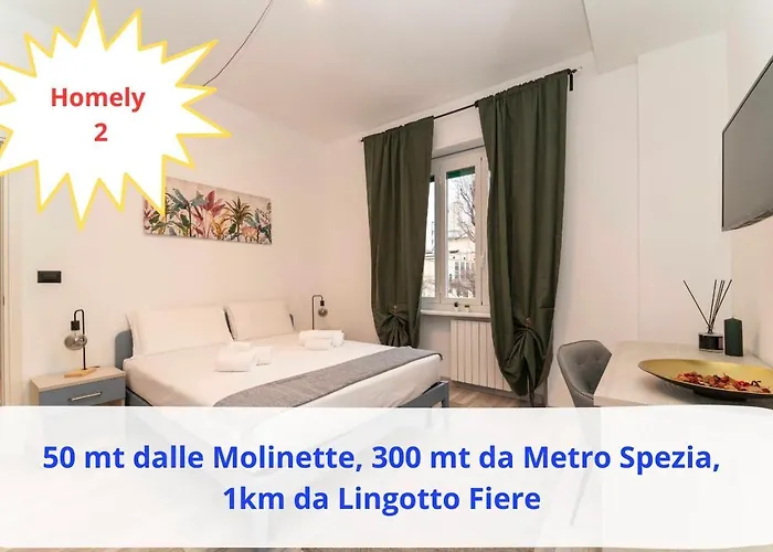 2 Homely Torino - 50 Mt Dalle Molinette, 300 Mt Da Metro Spezia, 1K M Da Lingotto Fiere